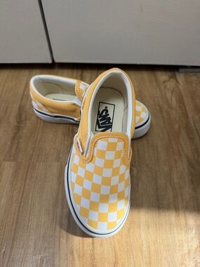 Vans Kids Slip-On Checkerboard Sneakers - Yellow & White